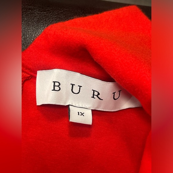 Buru Side Zip fold neck collar long sleeves Dress Size 1X - Picture 4 of 7